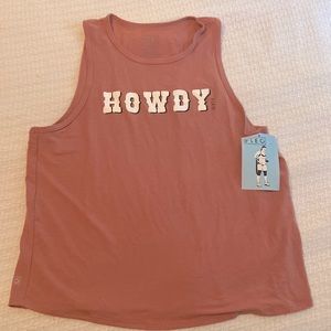New with tags, fleo ‘howdy’ tank, size large